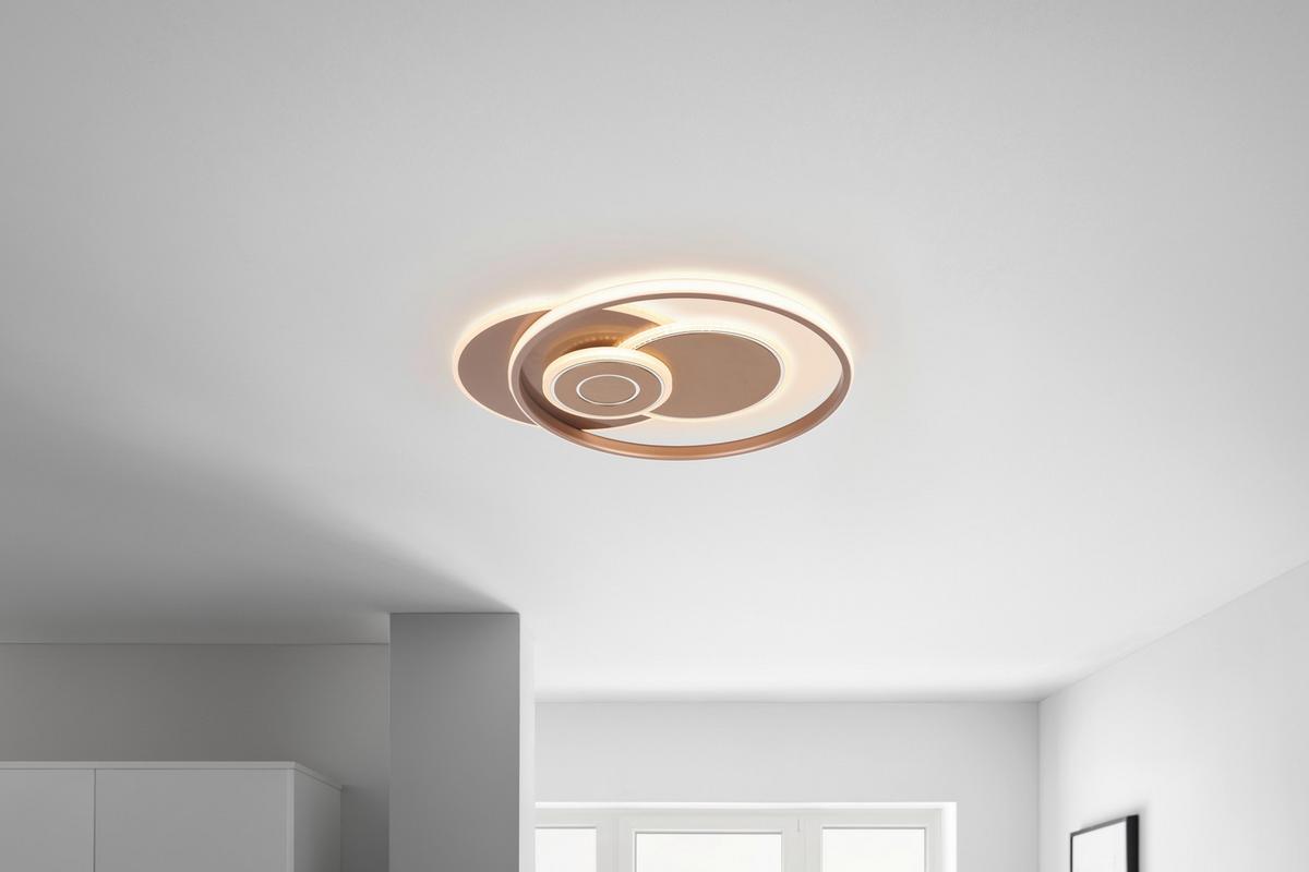 LED Mennyezeti Lámpa Marlin - cappuccino, Modern, műanyag/fém (50/42/5,5cm) - Premium Living