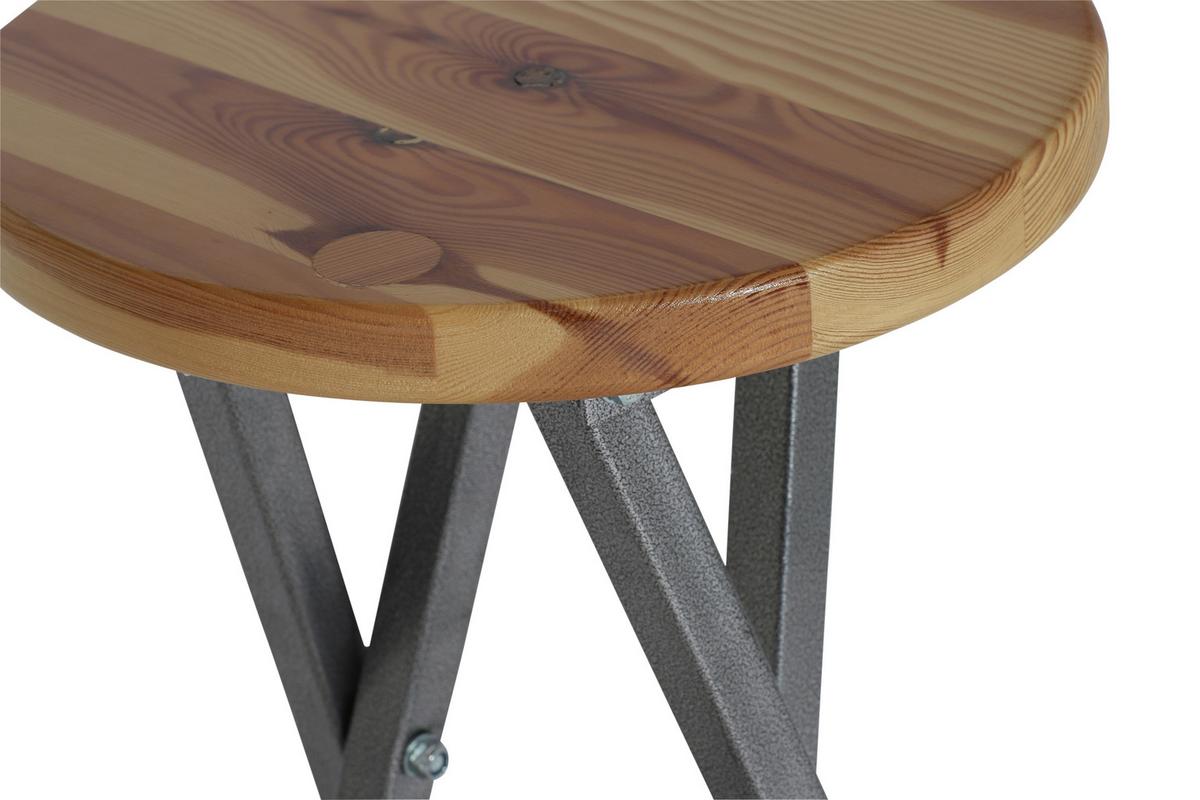 Barhocker Holz/Anthrazit - Anthrazit/Beige, Basics, Holz/Metall (35/82/35cm) - Gardenson