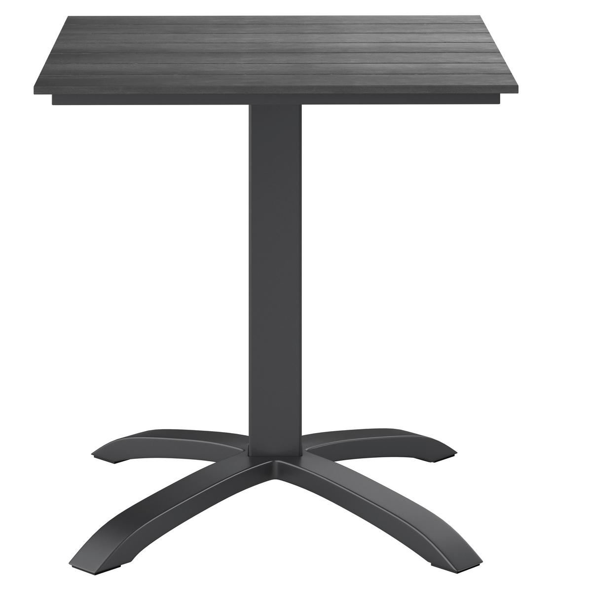 Gartentisch Florian 1 Polywood Grau/Schwarz ca. 70x72x70cm - Schwarz/Grau, Basics, Kunststoff/Metall (70/72/70cm) - Mömax