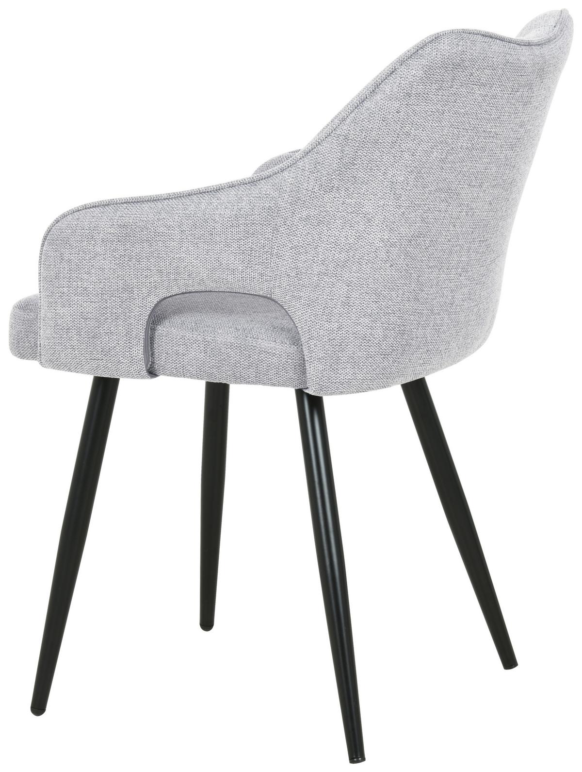 KRZESŁO Z PODŁOKIETNIKAMI OLBIA - jasnoszary/czarny, Modern, metal/drewno (60,5/81,5/55,5cm) - MID.YOU