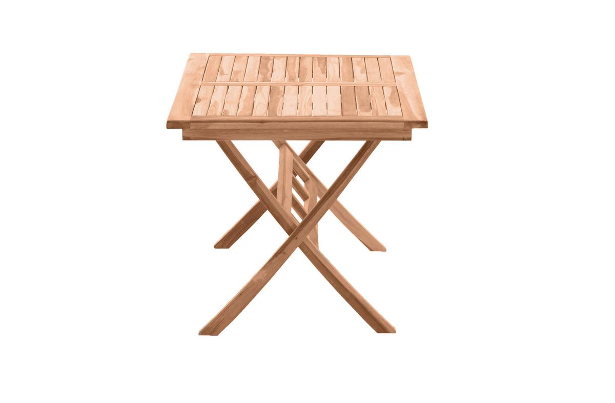 Gartentisch Naturfarben Takholz ca. 135x85 cm - Naturfarben, Natur, Holz (135/85/75cm) - Gardenson