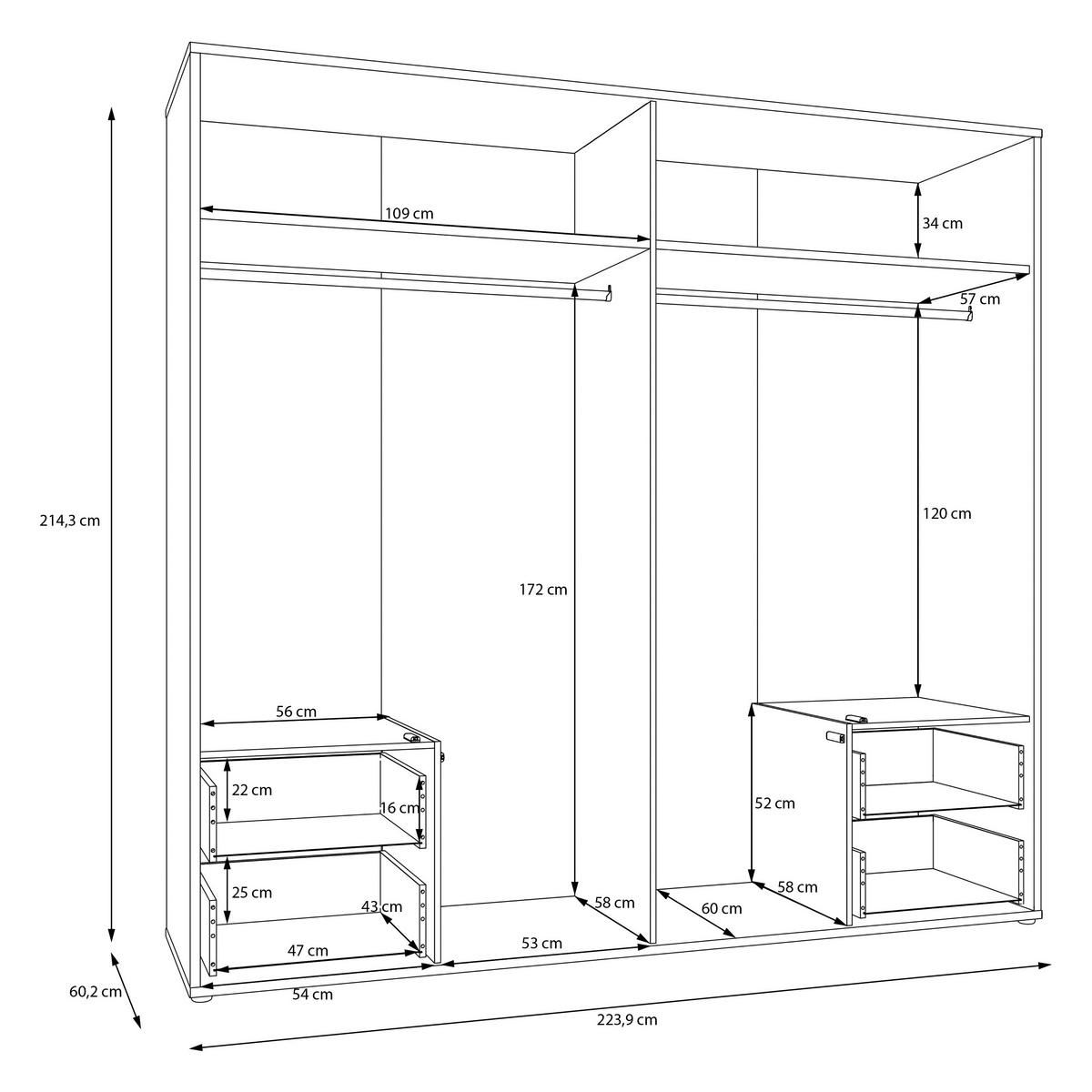 Omara S Klasičnimi Vrati Alice, Bela - bela/visoki sijaj, Trend, leseni material (224/214/60cm) - Carryhome