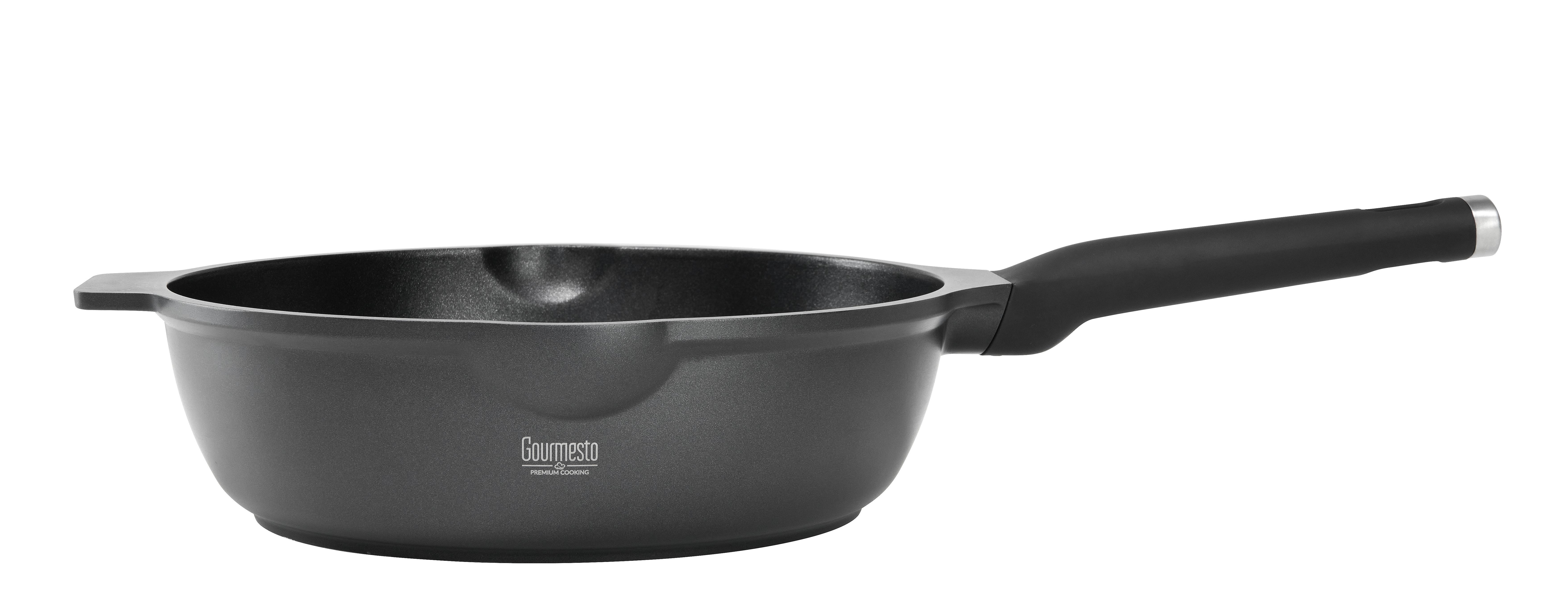 Bratpfanne Black Line in Schwarz Ø ca. 28cm - Schwarz, KONVENTIONELL, Kunststoff/Metall (28/8,5cm) - Gourmesto