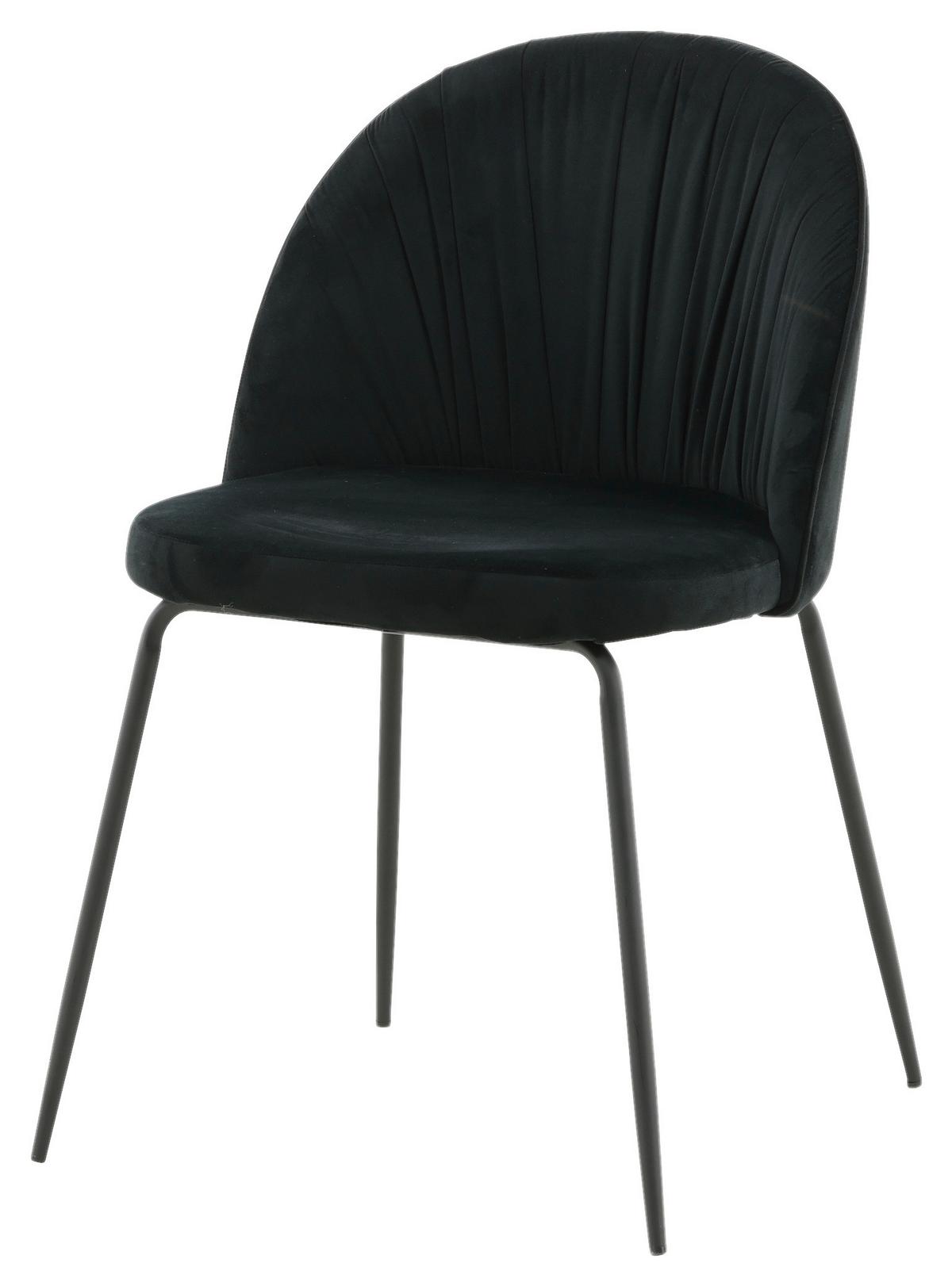 STUHL-SET WRINKLES - Schwarz, Design, Kunststoff/Textil (49/79.5/50cm) - Livetastic