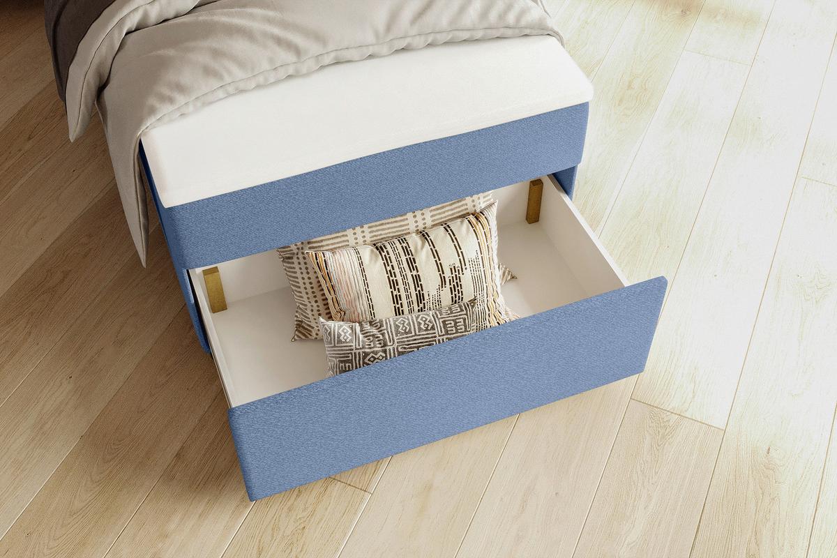 Boxbett Odin Blau ca. 90x200cm - Blau/Schwarz, KONVENTIONELL, Kunststoff/Textil (90/200cm) - Based