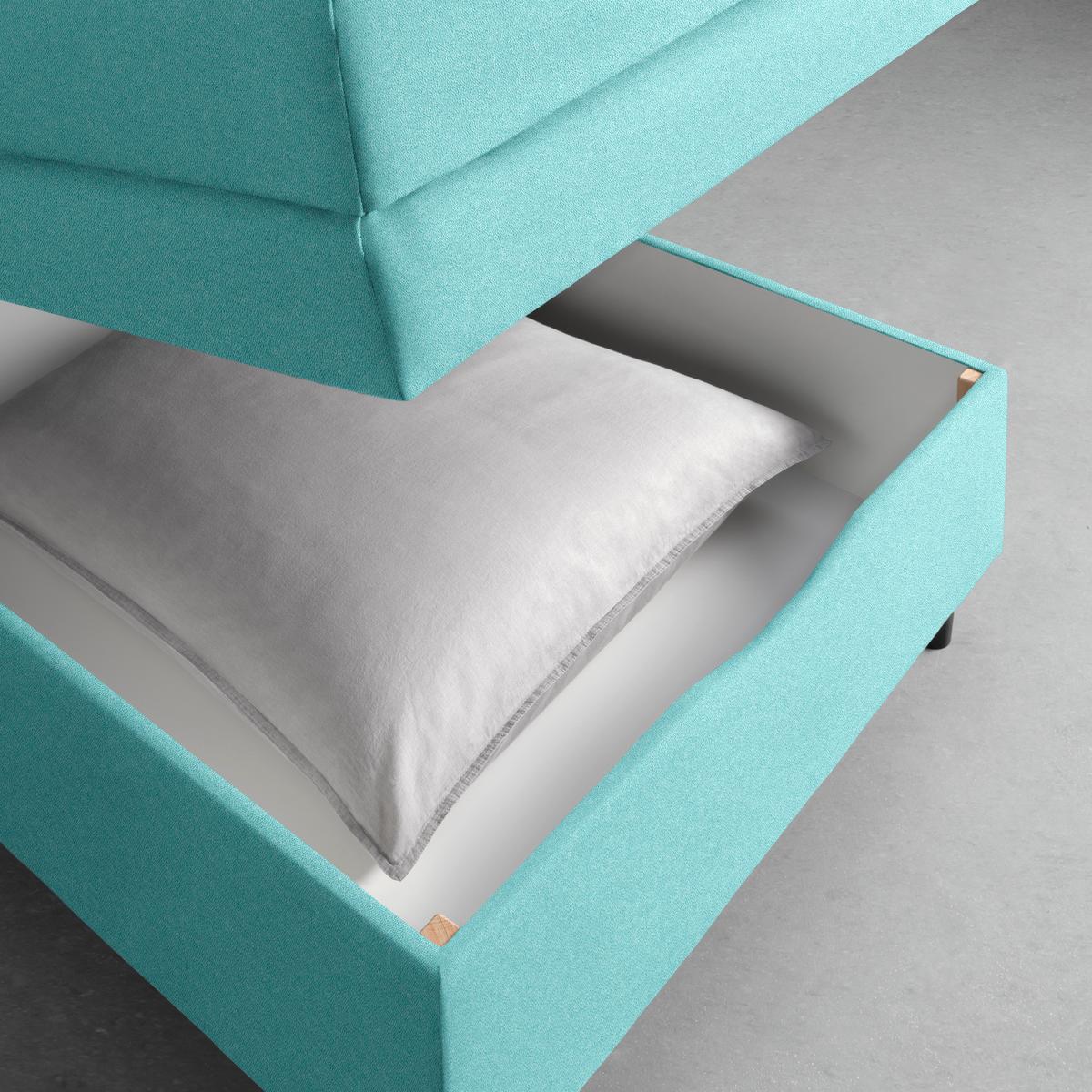 Boxspringbett Miami in Türkis ca. 90x200cm - Türkis/Schwarz, KONVENTIONELL, Holz/Holzwerkstoff (90/200cm) - Mömax
