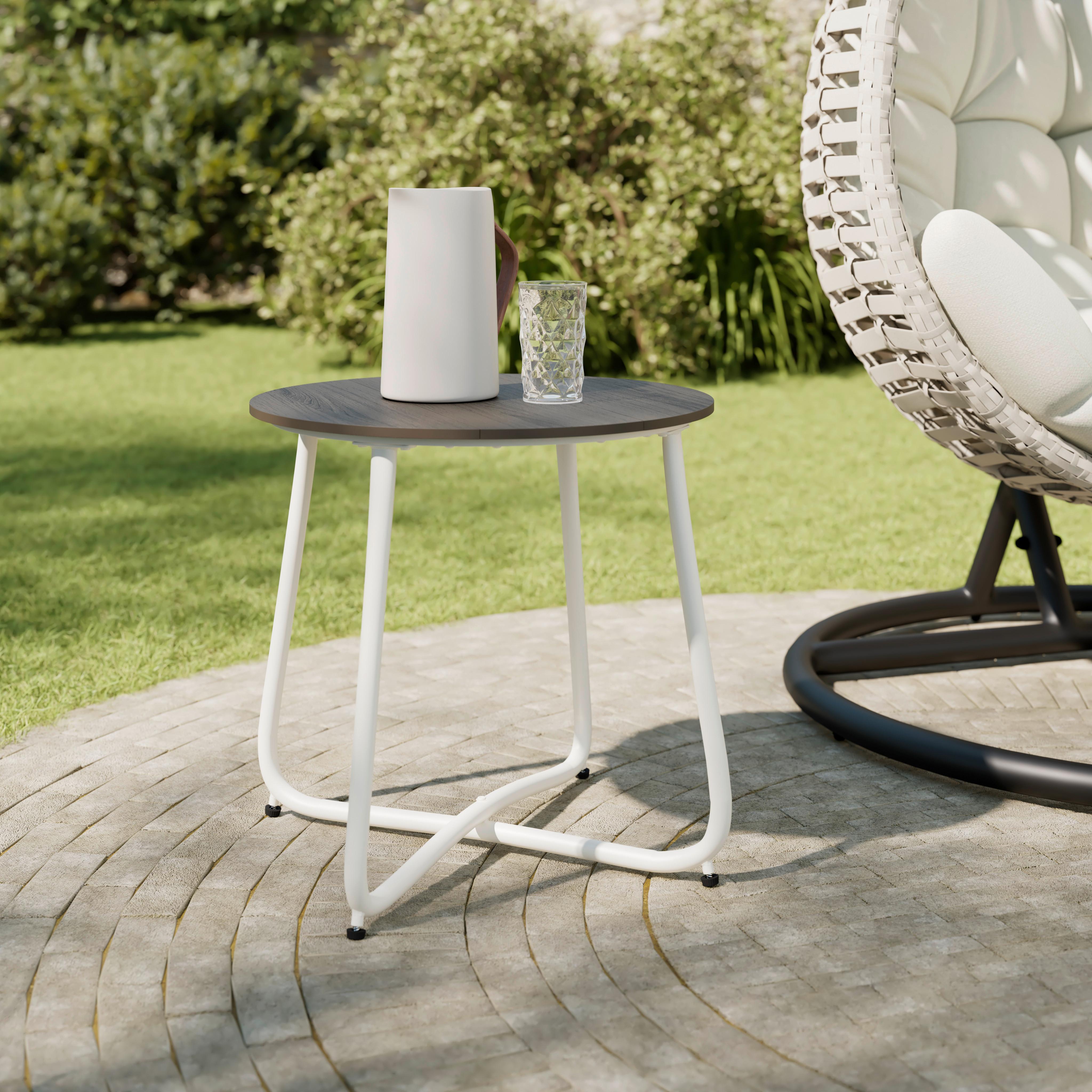 Gartenbeistelltisch Pine Weiß/Dunkelgrau - Dunkelgrau/Weiß, MODERN, Kunststoff/Metall (50/42/50cm) - Bessagi Garden
