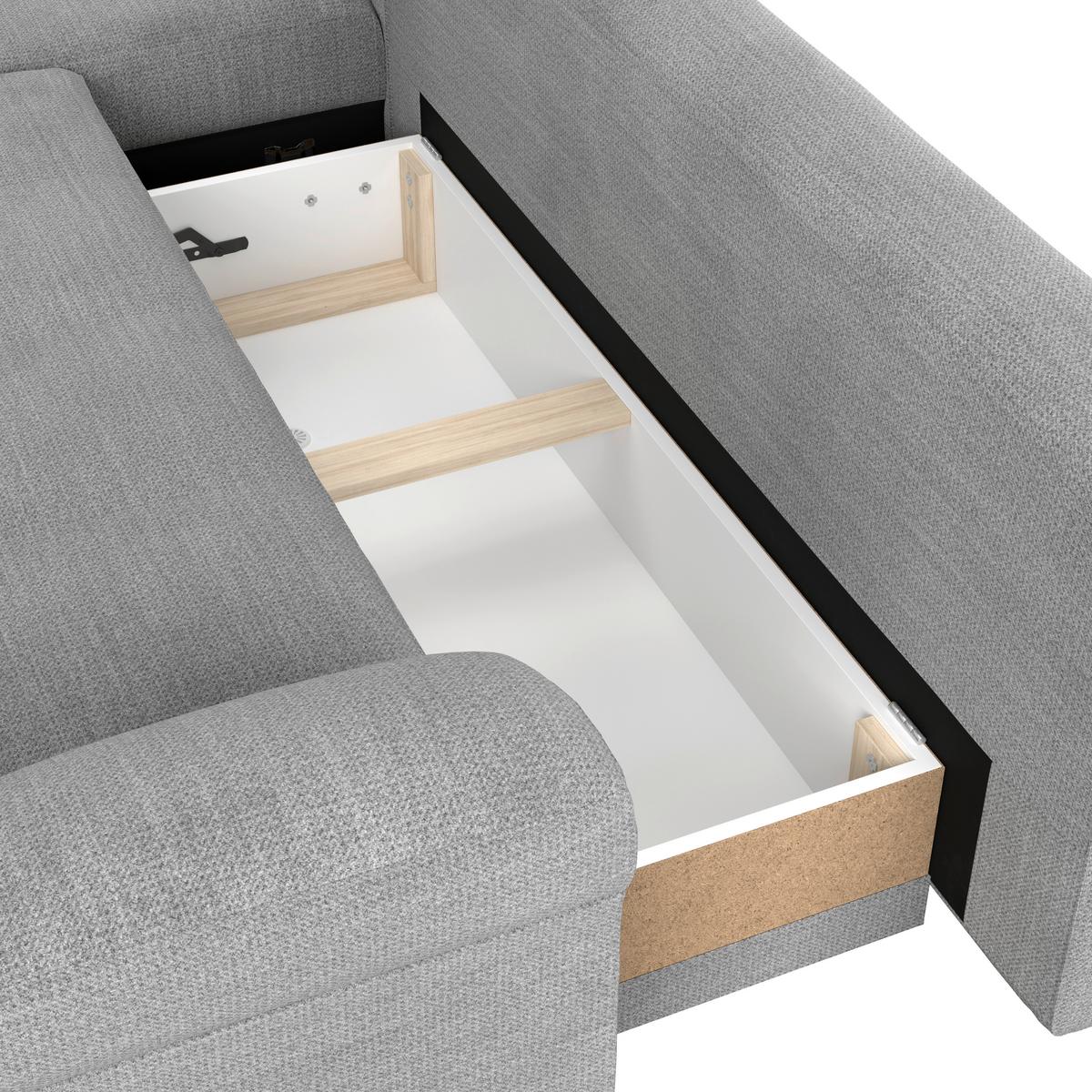 Kutna Garnitura Mendoza - crna/sivo-bež, Konvencionalno, tekstil (197/309cm) - Modern Living