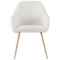 KRZESŁO Z PODŁOKIETNIKAMI SARA - kremowy/kolor złoty, Modern, metal/tkanina (57/81,5/61cm) - MID.YOU