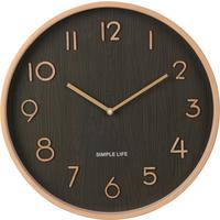 Falióra Clock - barna/világosbarna, faalapú anyag (38/5cm)
