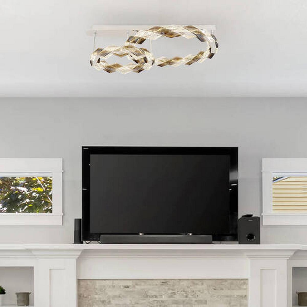LED-Deckenleuchte Karilion Klar max. 50 Watt - Klar, Design, Kunststoff/Metall (80/55/24,5cm) - Globo