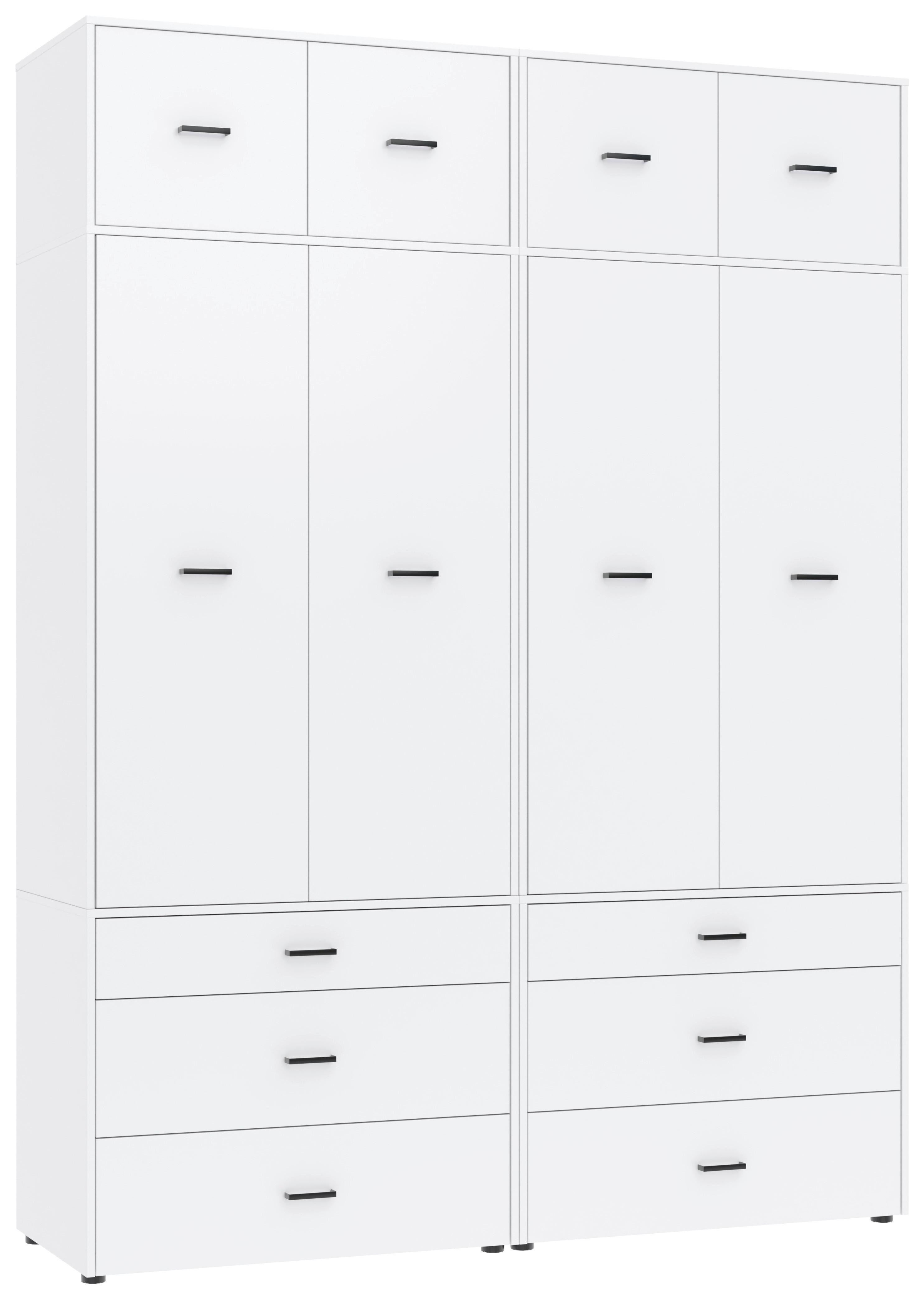 Kleiderschrank Kivo Weiß - Schwarz/Weiß, Basics, Holzwerkstoff/Kunststoff (180/239,40/52,1cm) - Based