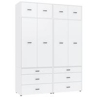 Kleiderschrank Kivo Weiß - Schwarz/Weiß, Basics, Holzwerkstoff/Kunststoff (180/239,40/52,1cm) - Based