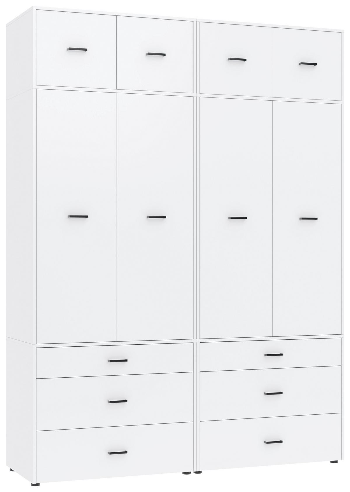 Kleiderschrank Kivo Weiß - Schwarz/Weiß, Basics, Holzwerkstoff/Kunststoff (180/239,40/52,1cm) - Based