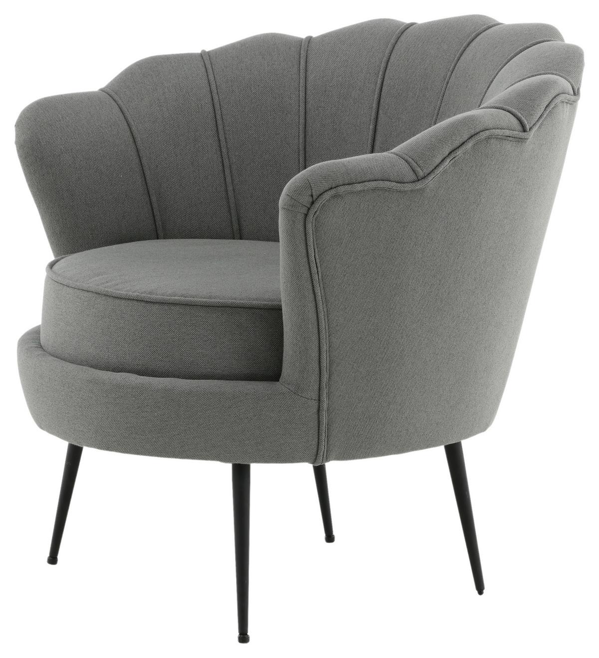 Sessel Calais ca. 83x76 cm Grau - Schwarz/Grau, Design, Textil/Metall (83/76/77cm) - Livetastic