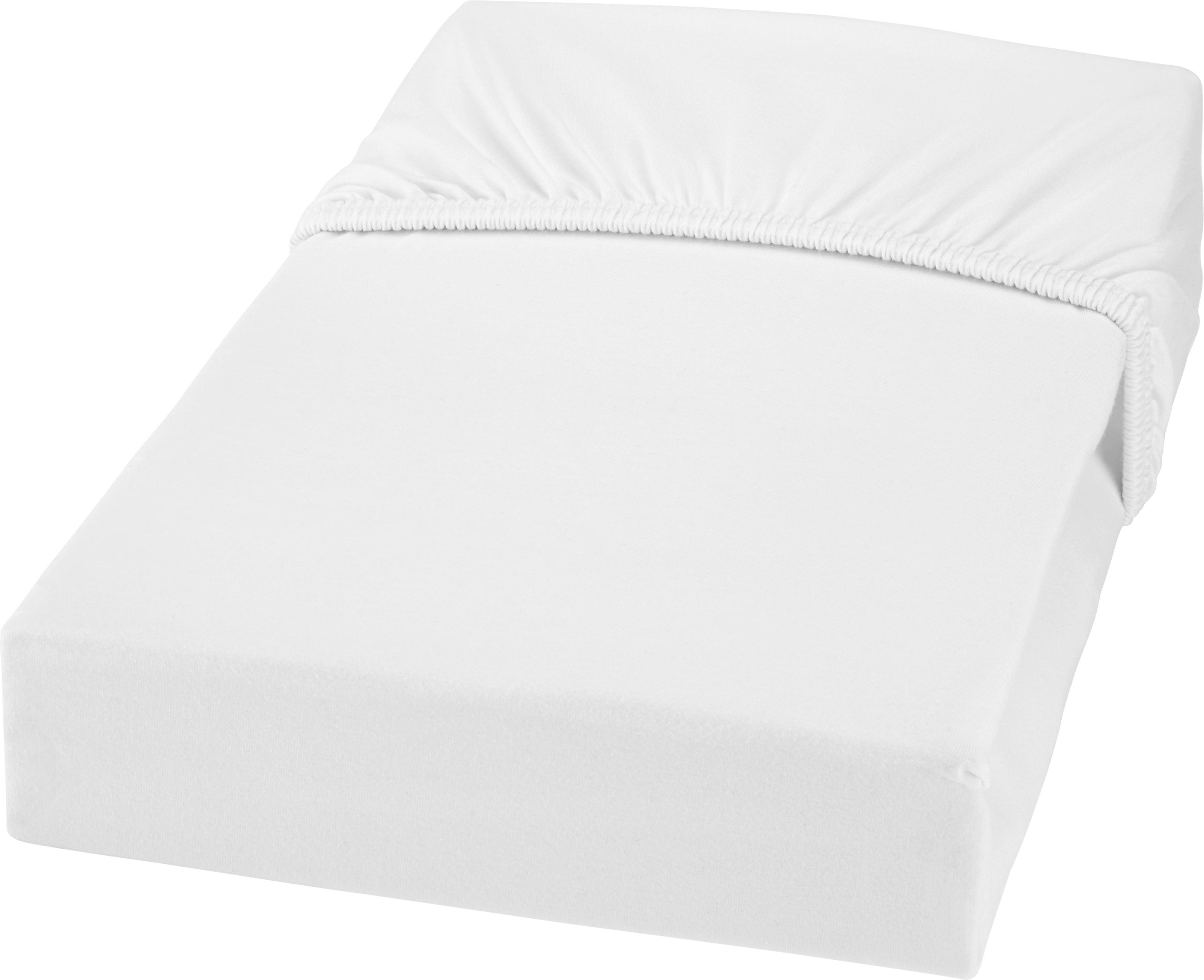 Spannbetttuch Jersey in Weiss ca.100x200cm - Weiß, MODERN, Textil (100/200cm) - Bessagi Home