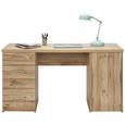 Schreibtisch in Eichefarben - Eichefarben/Alufarben, MODERN, Holzwerkstoff/Kunststoff (145/76,3/60cm) - MÖMAX modern living