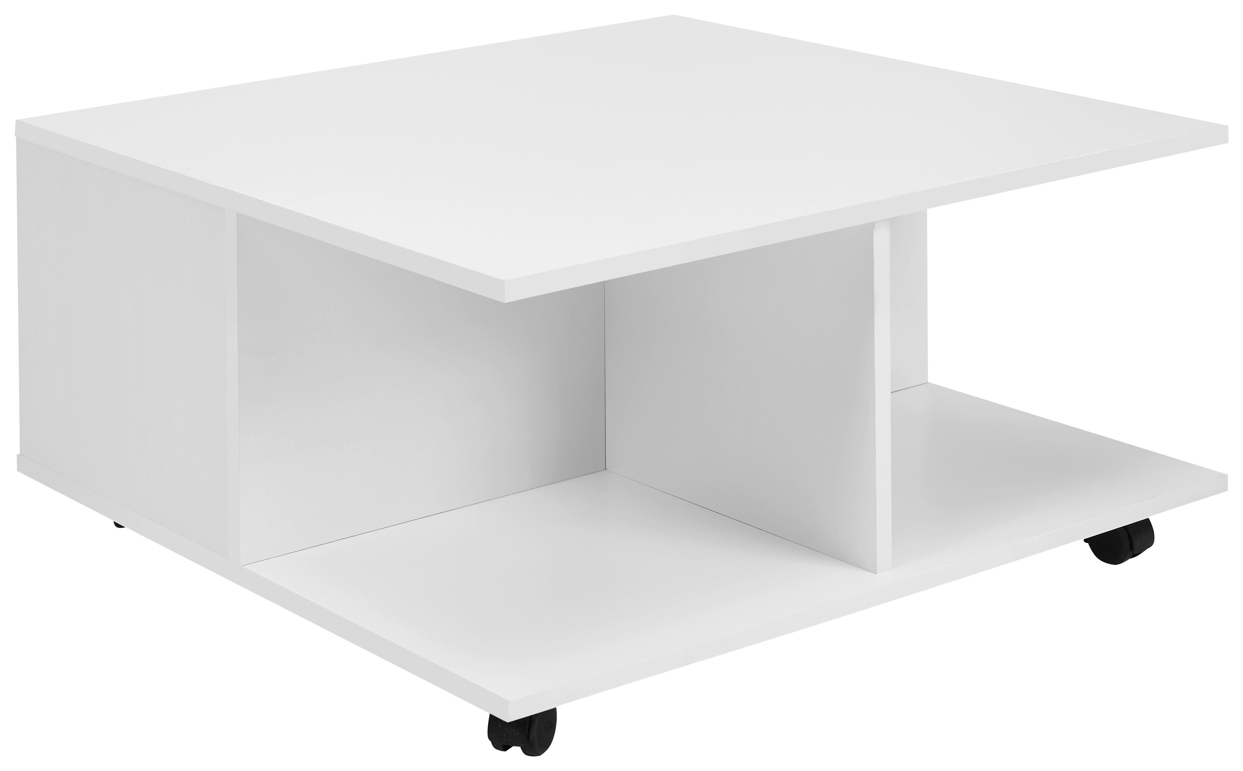 Klubska Miza Couchtisch - bela, Moderno, umetna masa/leseni material (70/70/36,5cm) - MID.YOU