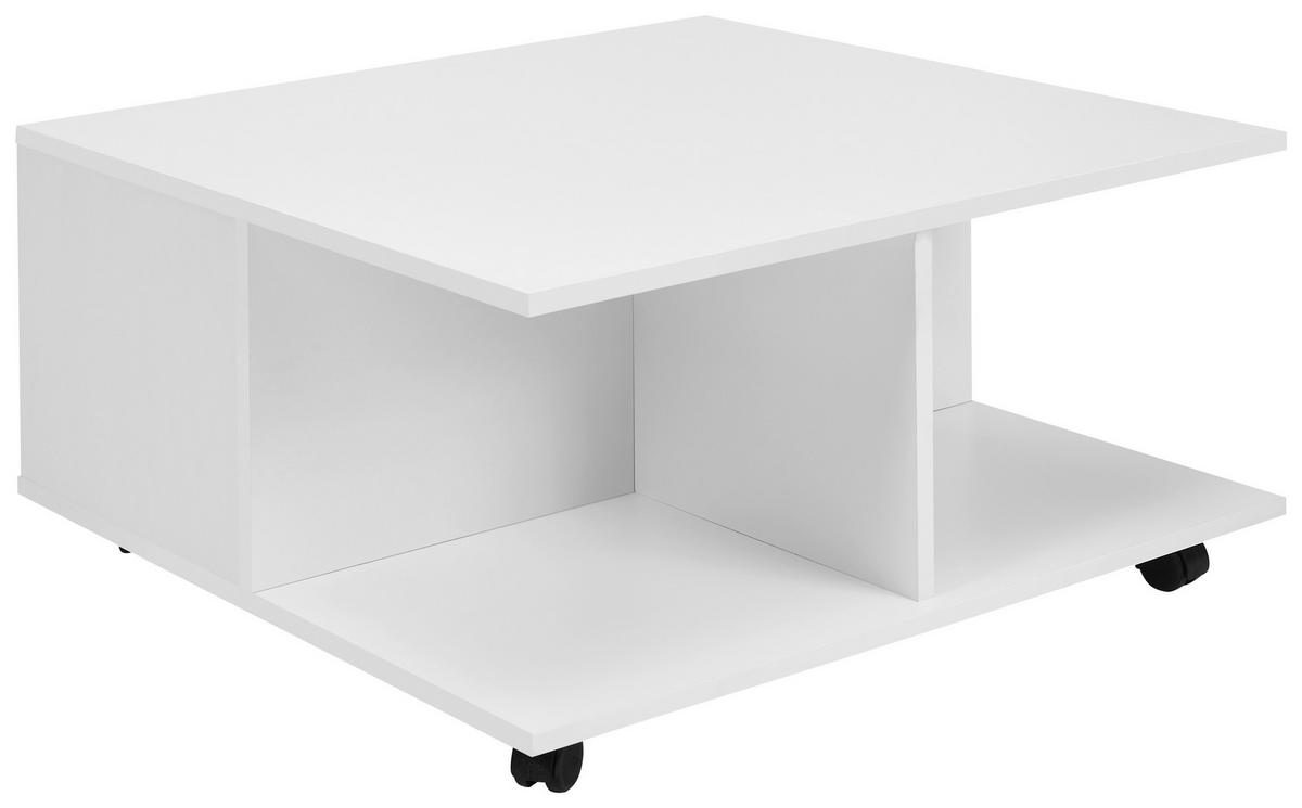 Klubska Miza Couchtisch - bela, Moderno, umetna masa/leseni material (70/70/36,5cm) - MID.YOU