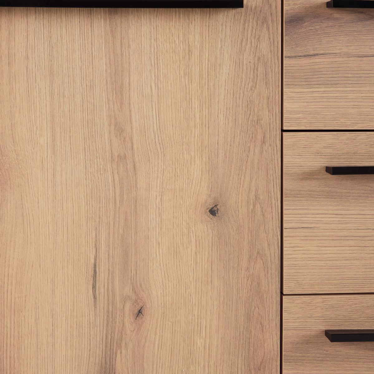 Sideboard Adriano Schwarz/Eichefarben - Eichefarben/Schwarz, MODERN, Holzwerkstoff/Kunststoff (149,5/94,8/41,2cm) - Mömax