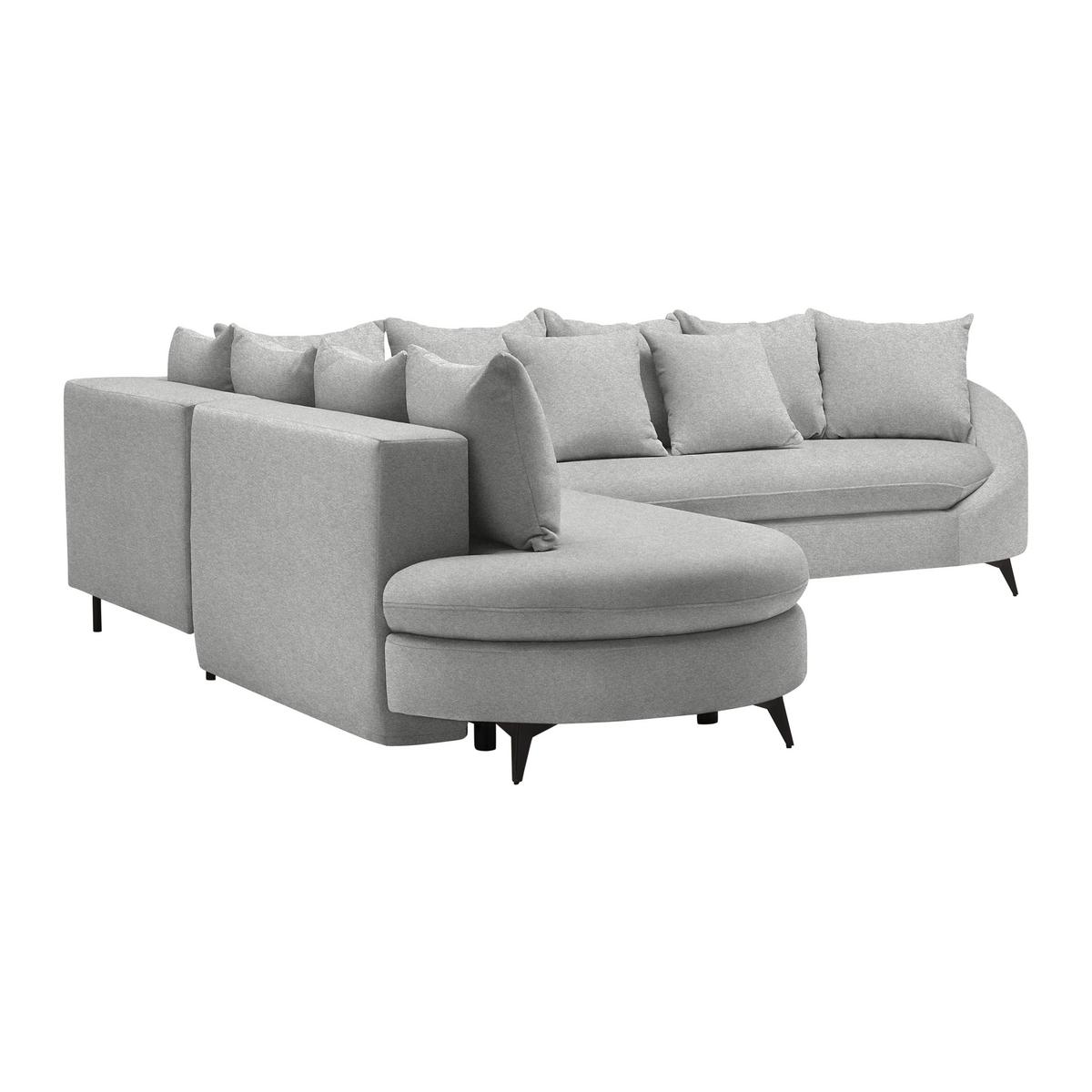 Ecksofa Axel Hellgrau - Hellgrau/Schwarz, MODERN, Textil/Metall (250/87/291cm) - Mömax