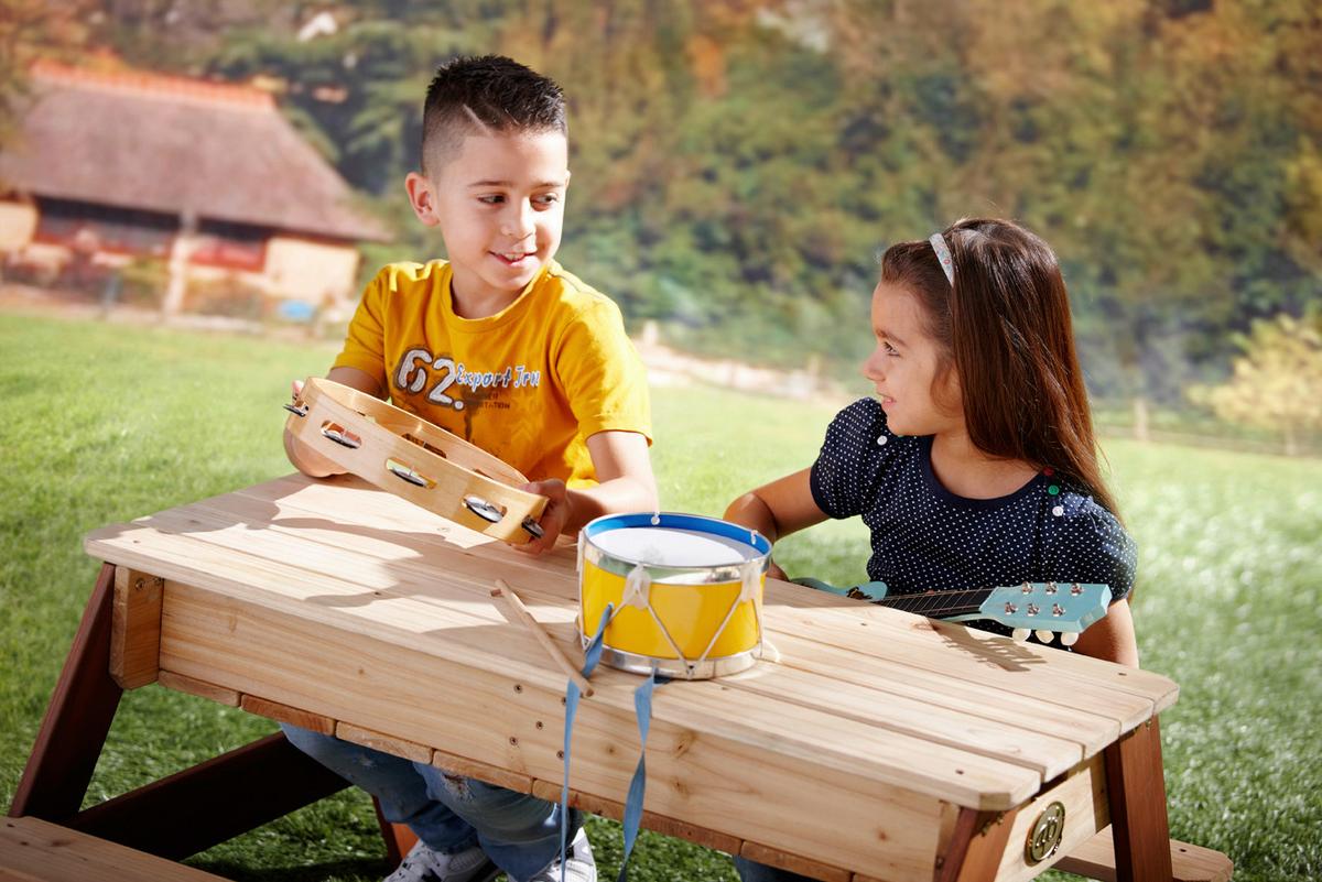 Kinder-Gartentisch Axi Nick Braun Sand-Wassertisch - Braun, Basics, Holz (80/56/90cm) - Ambia Garden