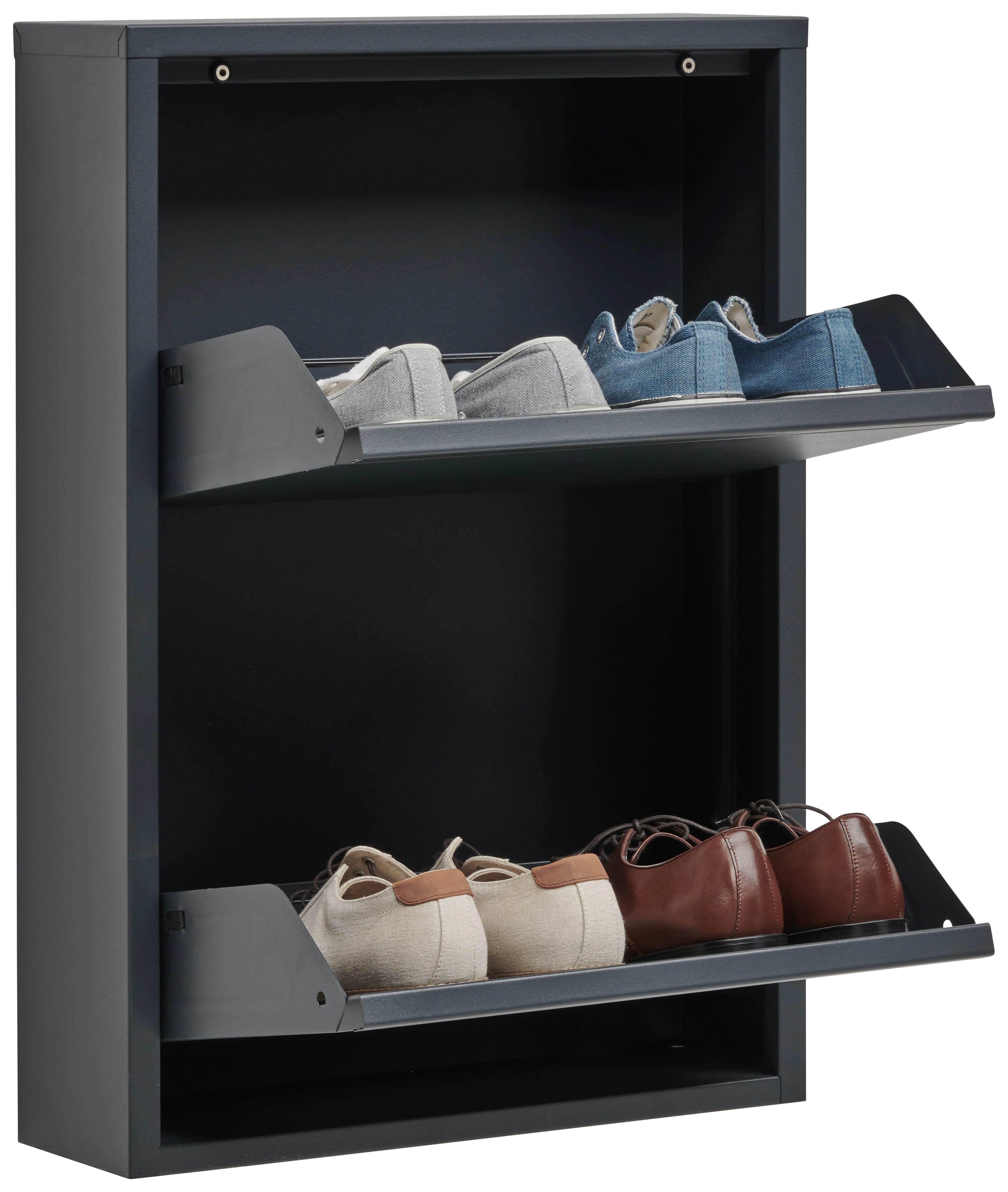 SZAFKA UCHYLNA NA BUTY FLY - antracytowy, Basics, metal (50/70,5/15cm) - Carryhome