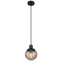 Hängeleuchte Richard Klar/Schwarz max. 25 Watt - Klar/Schwarz, Design, Glas/Kunststoff (15/150cm) - Globo