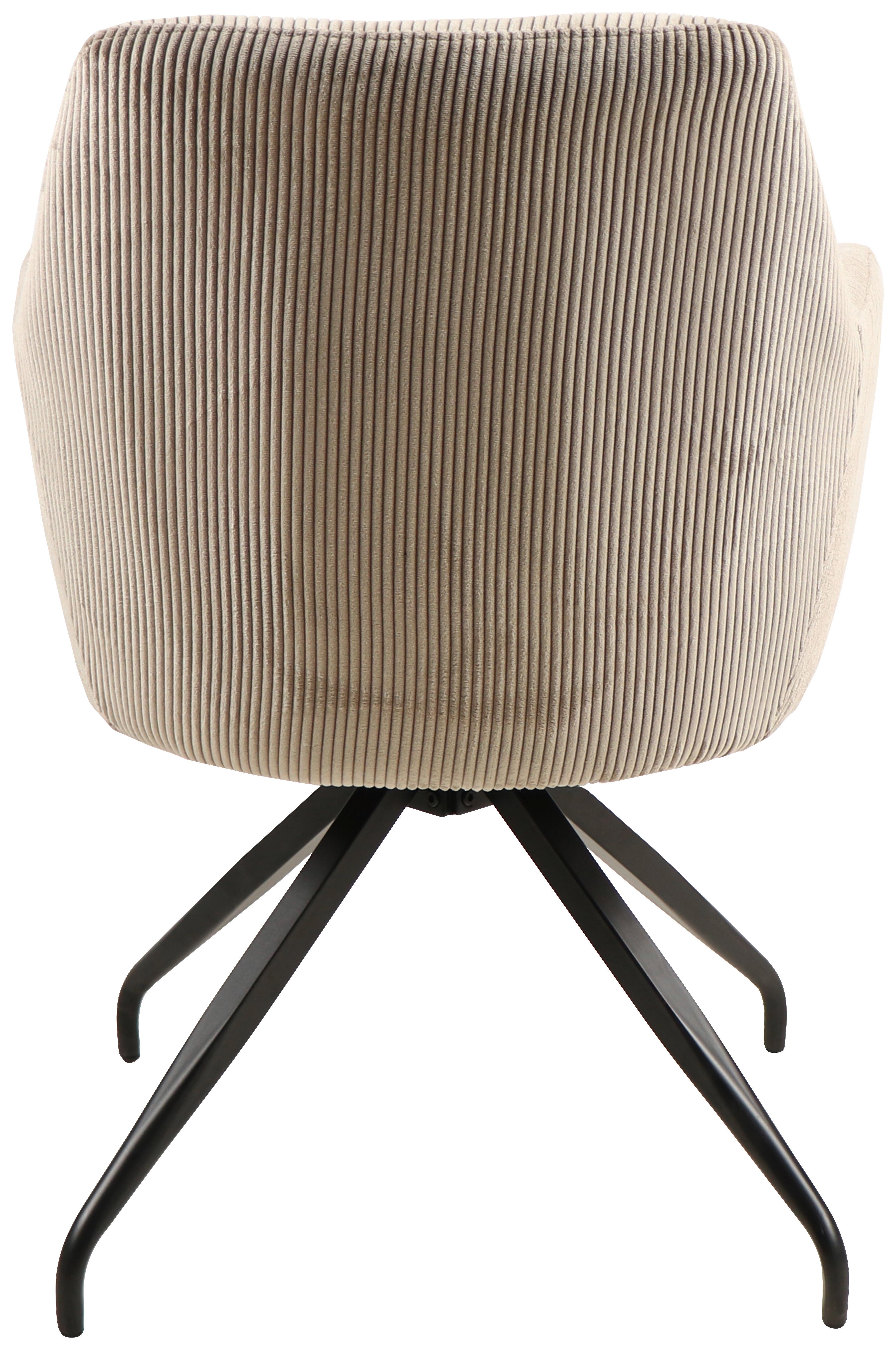 KRZESŁO Z PODŁOKIETNIKAMI JEANETTE - beżowy/czarny, Modern, metal/drewno (57/86/65cm) - MID.YOU