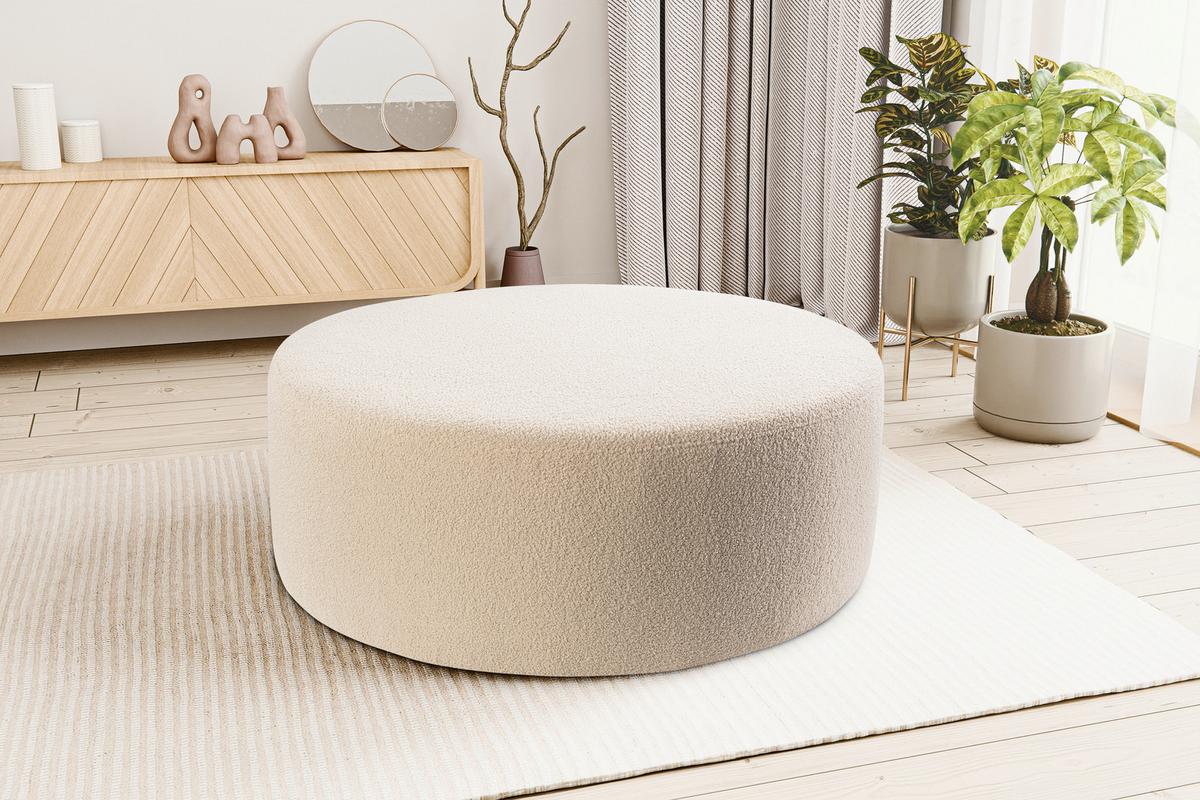 Hocker Kolo Beige - Beige/Schwarz, Basics, Kunststoff/Textil (103/39/103cm) - MID.YOU