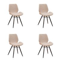 STUHL-SET BARRON - Beige/Schwarz, Design, Textil/Metall (47/82/55cm) - MID.YOU