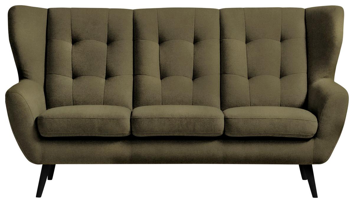 Canapea cu 3 locuri LAHTI - măsliniu, Modern, lemn/textil (193/102/90cm) - Luca Bessoni