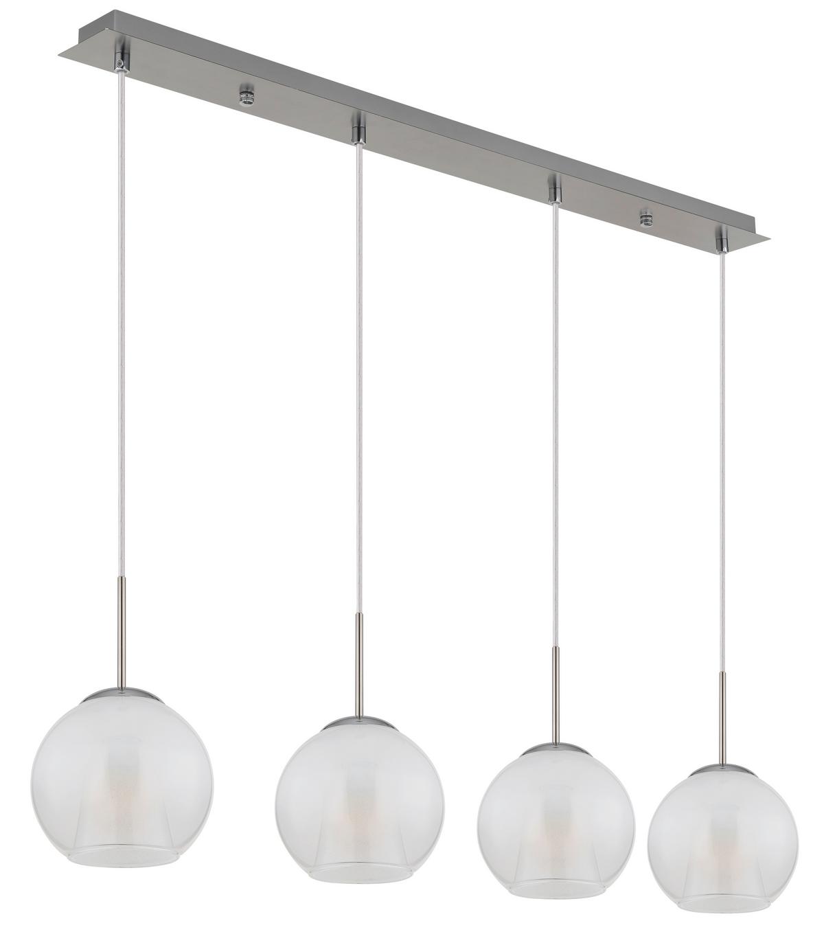 HÄNGELEUCHTE 15749N-4H BARRY - Klar/Chromfarben, Basics, Glas/Kunststoff (100/18/120cm) - Globo