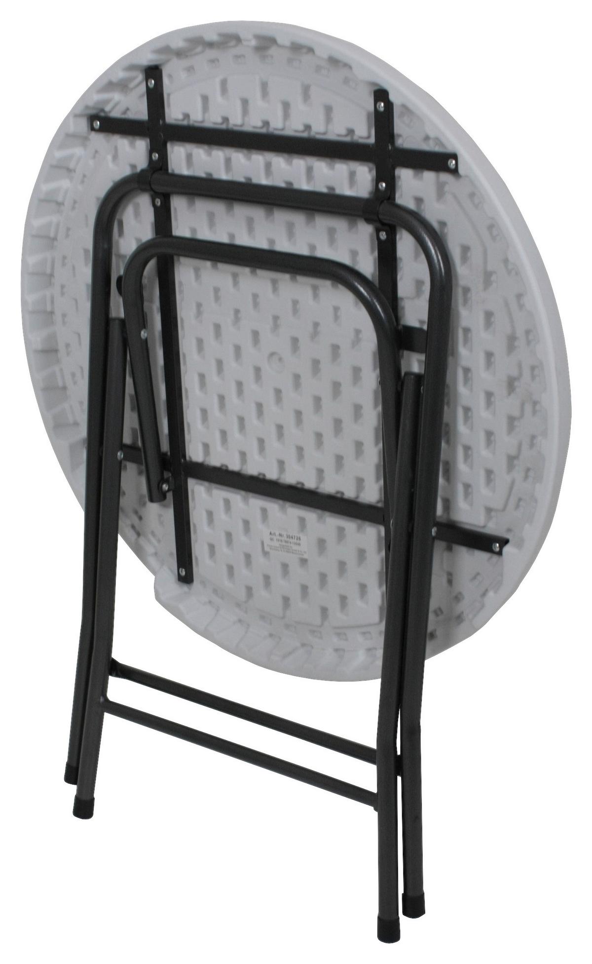 Gartentisch Mufaro ca. 80x76 cm Schwarz/Weiß - Schwarz/Weiß, Basics, Kunststoff/Metall (80/76cm) - Gardenson