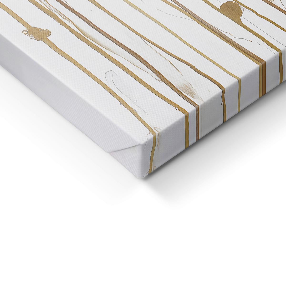 Leinwandbild HP054 Luxe Flora Weiß/Goldfarben ca. 70x100cm - Goldfarben/Weiß, Basics, Holz/Textil (70/100cm)