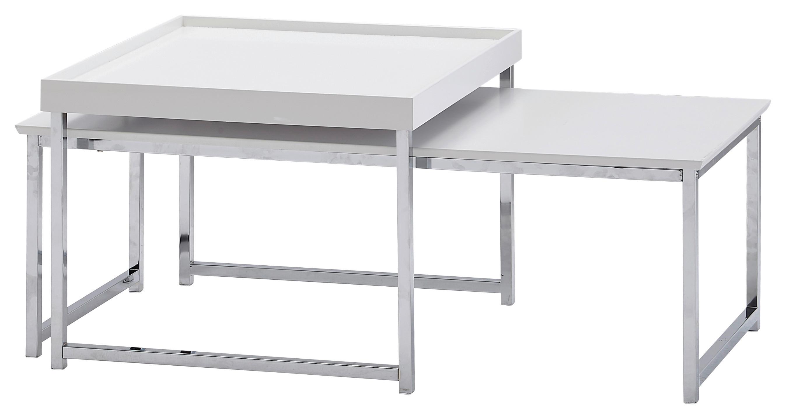 Set Mizic Wl6.500 - barve kroma/bela, Moderno, kovina/leseni material (110/37/48cm) - MID.YOU