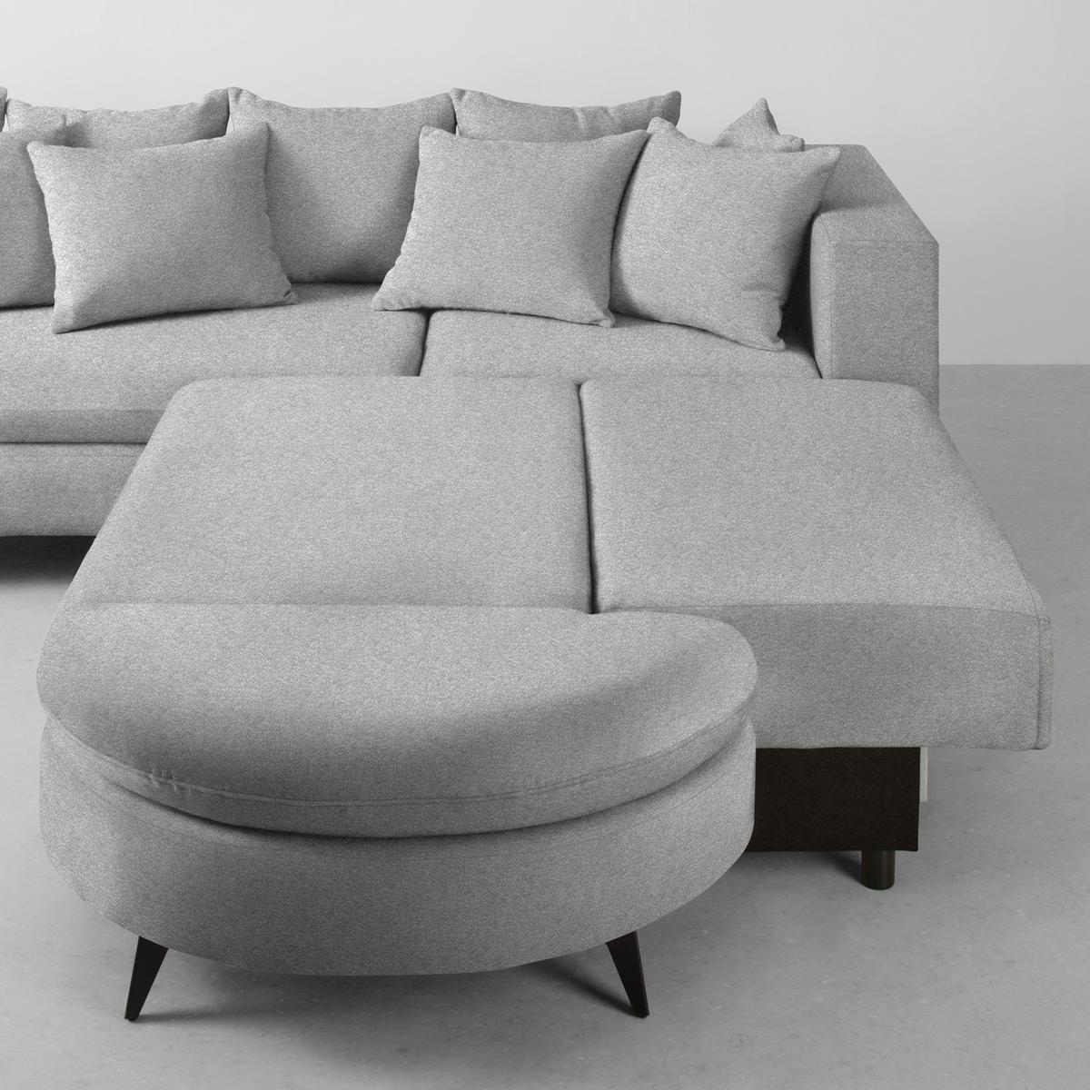 Ecksofa Axel Hellgrau - Hellgrau/Schwarz, MODERN, Textil/Metall (291/87/250cm) - Mömax