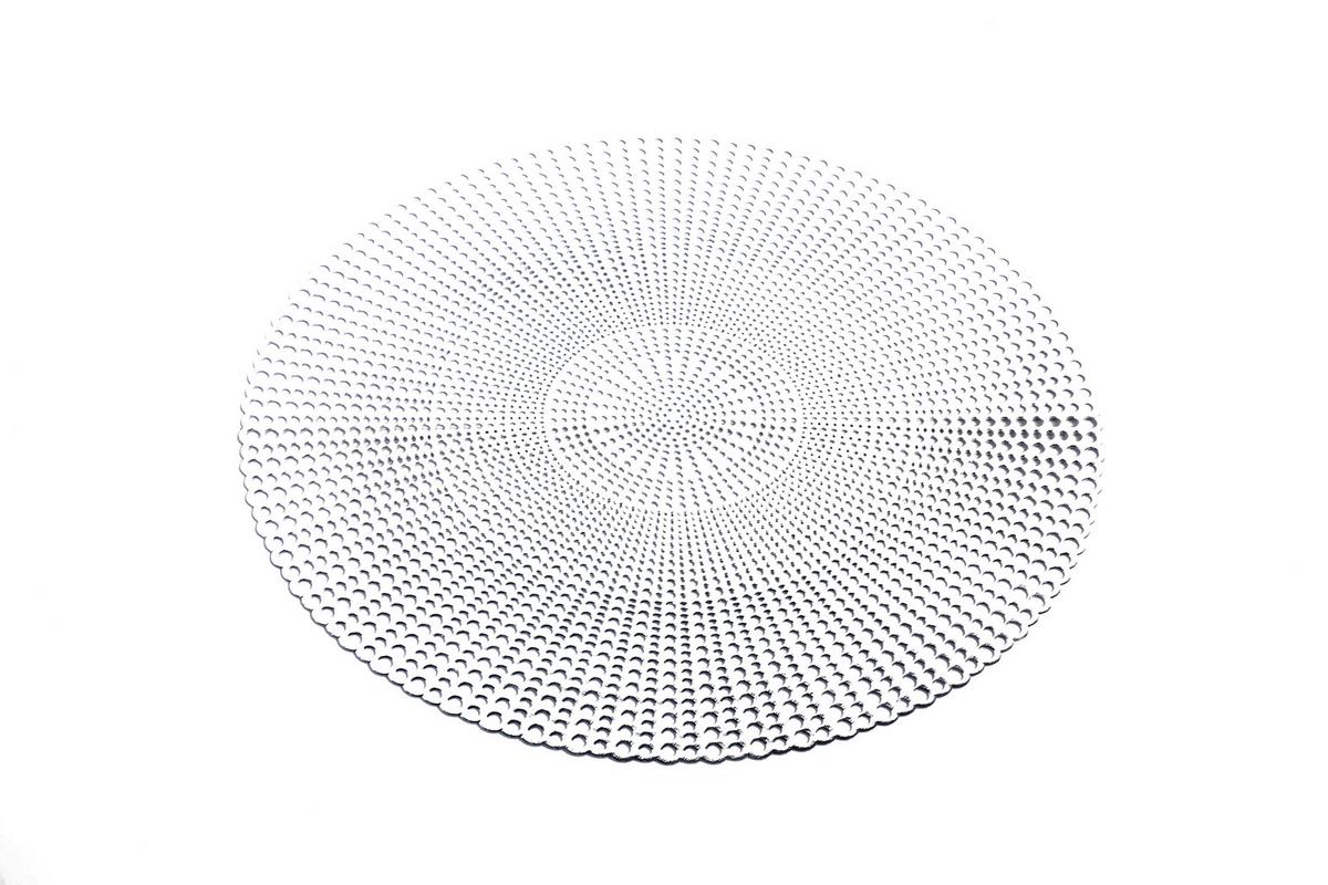 Tischset Lina in Silber  Ø ca. 40cm - Silberfarben, Konventionell, Kunststoff (40cm) - Modern Living