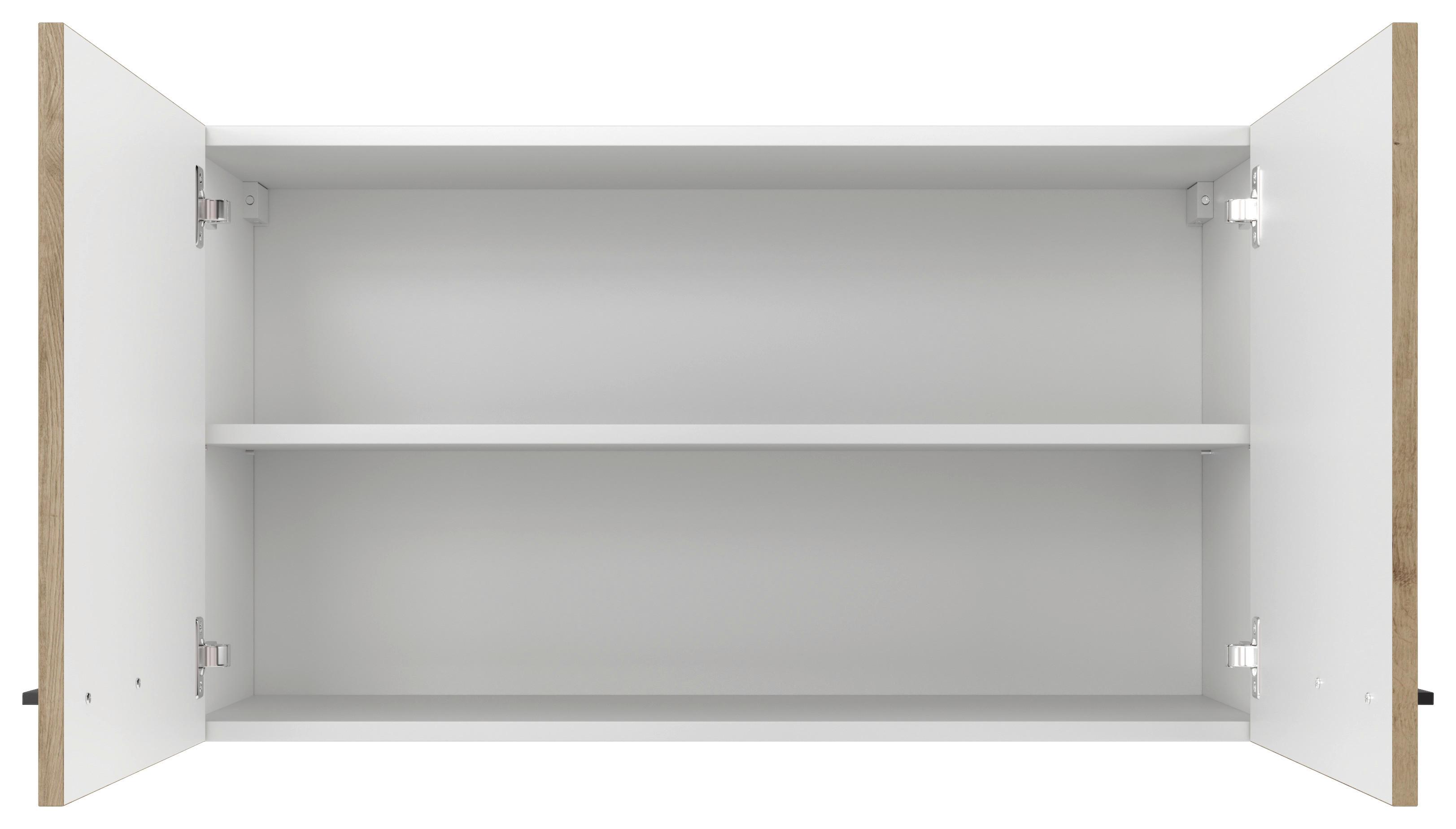 Küchenoberschrank Cara ca. 100x55x32 cm Eiche Artisan - Schwarz/Eiche Artisan, KONVENTIONELL, Holzwerkstoff/Metall (100/54,8/32cm) - FlexWell