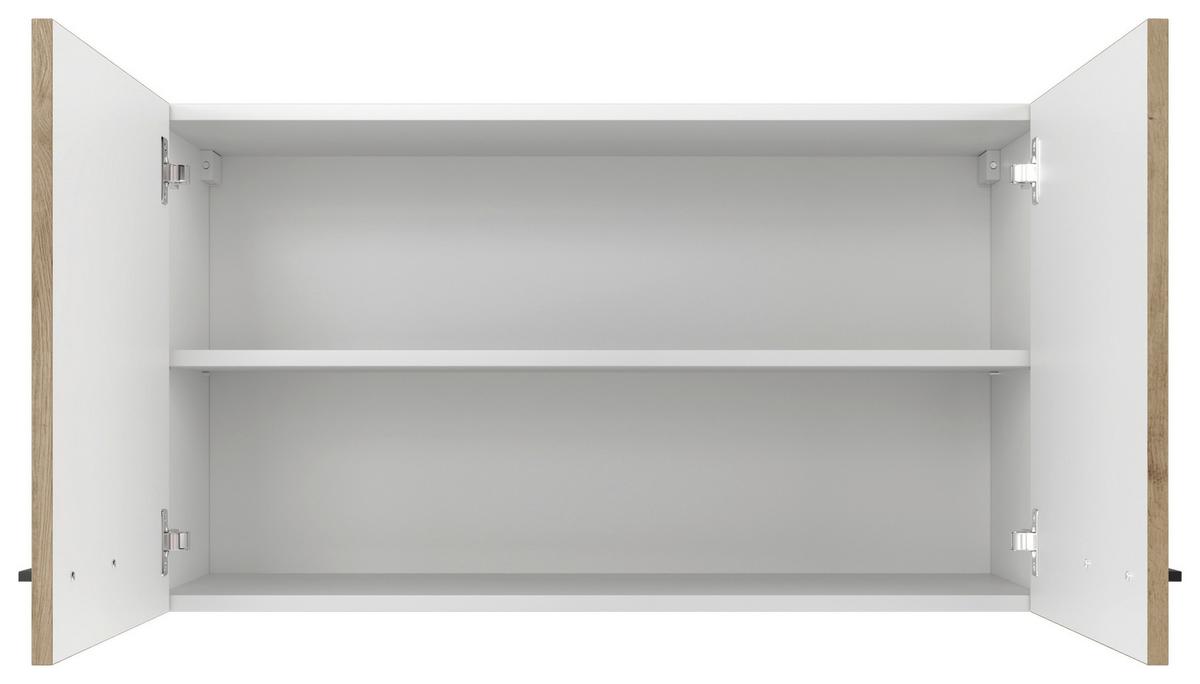 Küchenoberschrank Cara ca. 100x55x32 cm Eiche Artisan - Schwarz/Eiche Artisan, KONVENTIONELL, Holzwerkstoff/Metall (100/54,8/32cm) - FlexWell