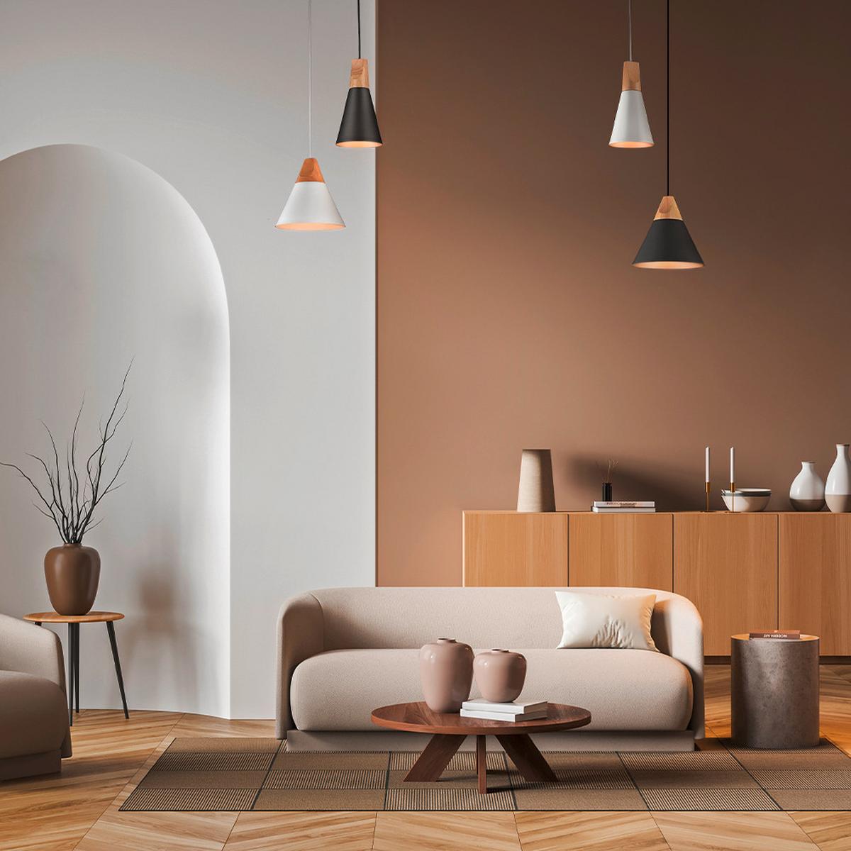 PENDELLEUCHTE BICONES - Grau, Trend, Holz/Metall (14/16.5cm) - MAYTONI