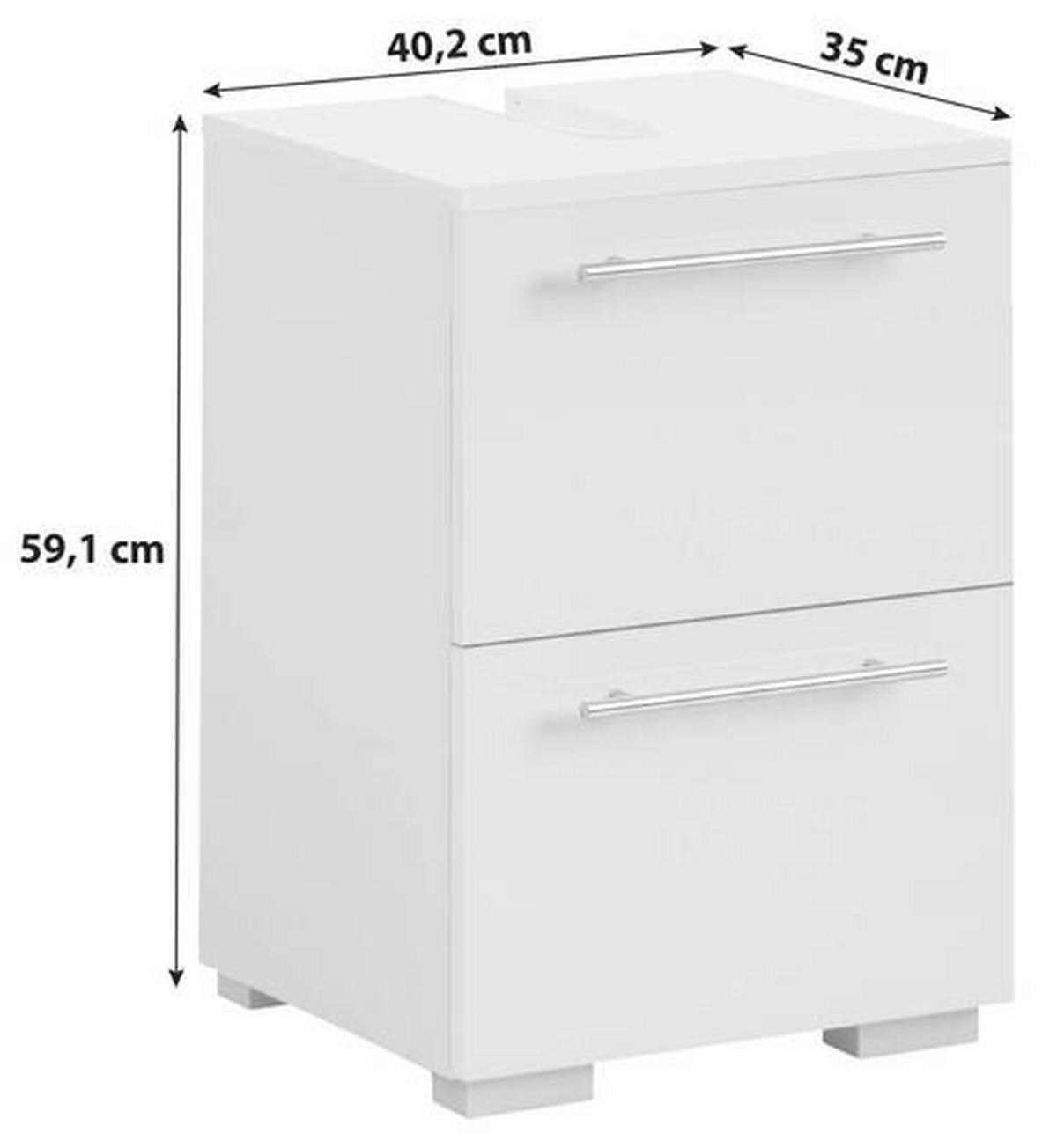 Waschbeckenunterschrank CARLOS Weiß B: ca. 40 cm - Chromfarben/Silberfarben, KONVENTIONELL, Holzwerkstoff/Metall (40,2/59,1/35cm) - MID.YOU