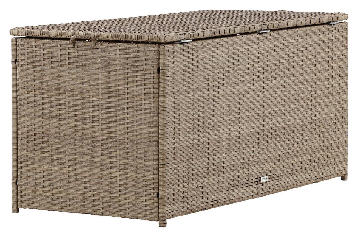 Kissenbox London ca. 130x60x60 cm Hellbraun - Hellbraun, KONVENTIONELL, Kunststoff (130/60/60cm) - Gardenson