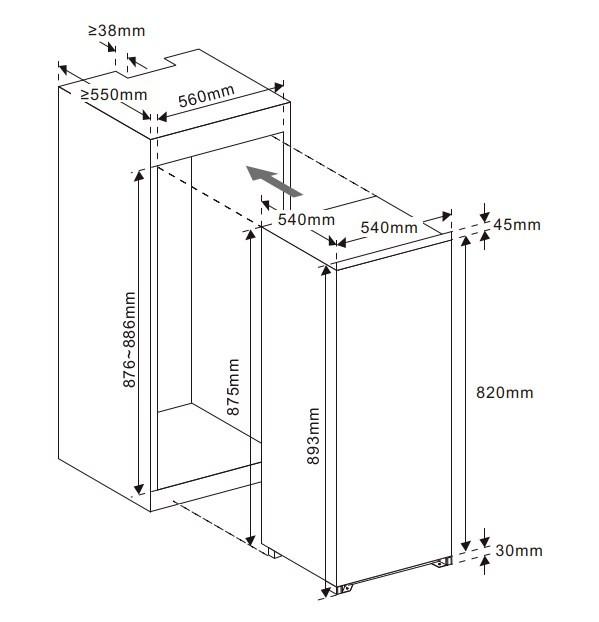 Kühlschrank EKHTTMG4SSE Schlepptürtechnik - Weiß, Basics, Glas/Kunststoff (54/89/54cm) - Mican