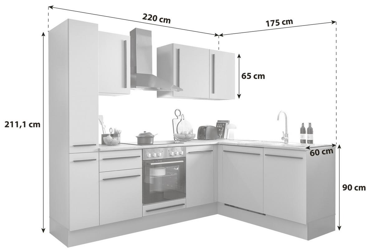 ECKKÜCHE DENVER - Eichefarben/Schwarz, Design, Holzwerkstoff/Kunststoff (250/175cm) - P & B