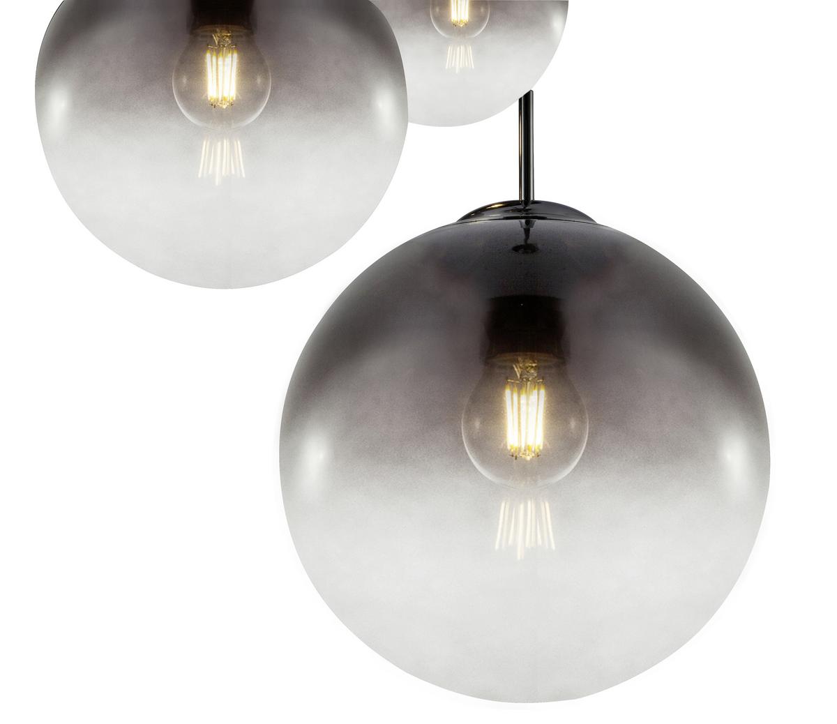 HÄNGELEUCHTE 15861-3 VARUS - Chromfarben/Grau, Design, Glas/Metall (51/120cm) - Globo