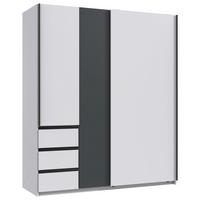Schwebetürenschrank Adria Weiß/Graphitfarben - Graphitfarben/Schwarz, KONVENTIONELL, Holzwerkstoff/Metall (168/198/63cm) - Mömax