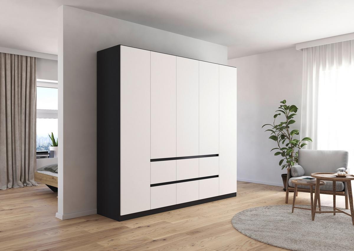 DULAP  USI ROTATIVE MAINZ - alb/gri, Basics, material pe bază de lemn (226/210/54cm) - Modern Living