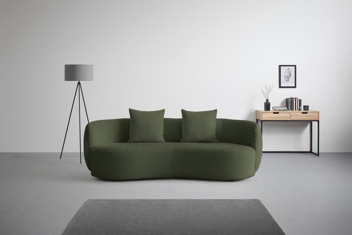 Bigsofa Leonas Grün - Schwarz/Grün, MODERN, Kunststoff/Textil (235/72/110cm) - Premium Living