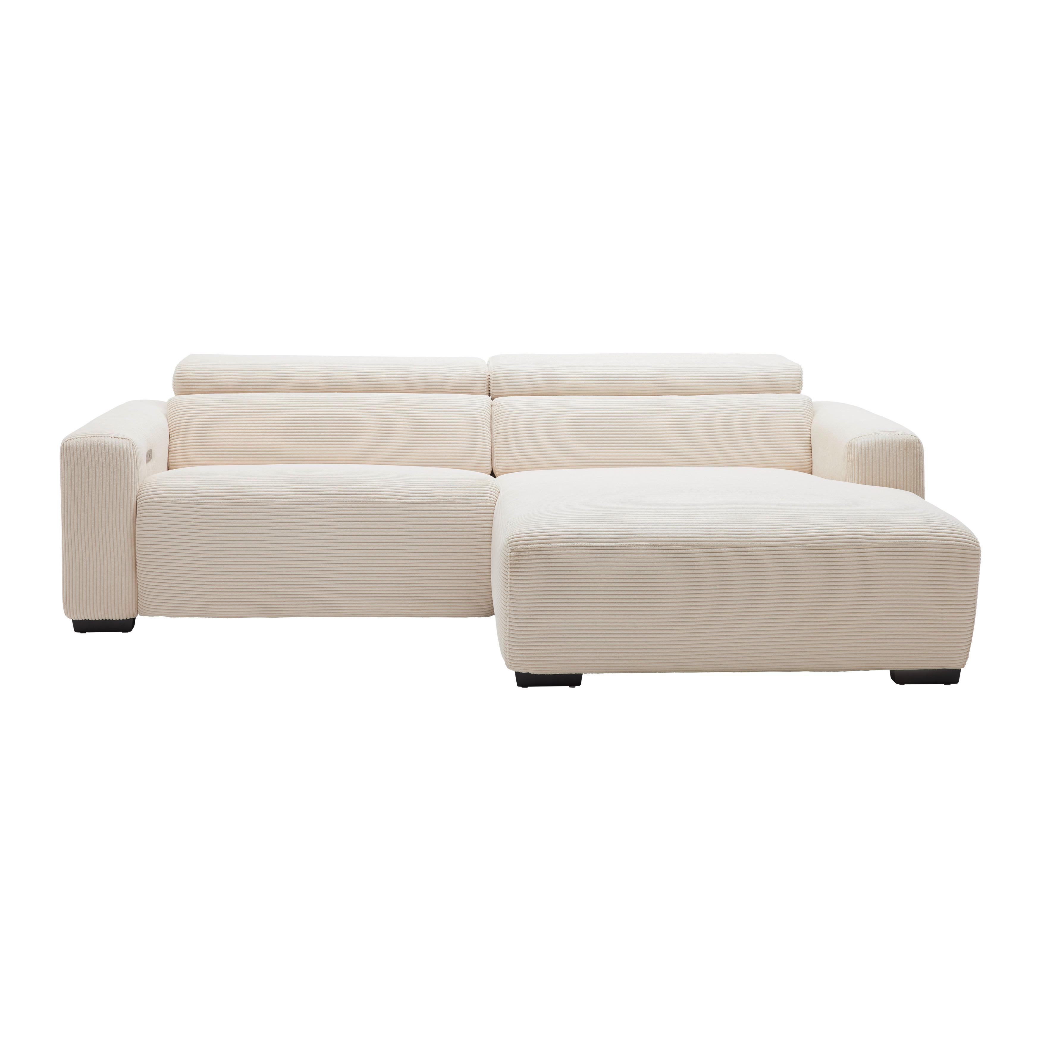 Ecksofa Bondico 255 Beige - Beige/Schwarz, Modern, Holz/Textil (255/170cm) - Mömax